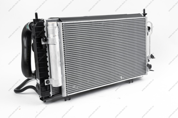 Радиатор охлаждения ВАЗ-2190/Datsun 2015- + рад.конд. с 1 эл. вент.и патрубками МКПП н/о в сборе Lada LADA 21903130000814